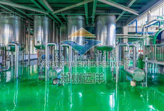 ISO9001 Eetbare olie raffinaderij machine 1000T/D met PLC-besturingssysteem